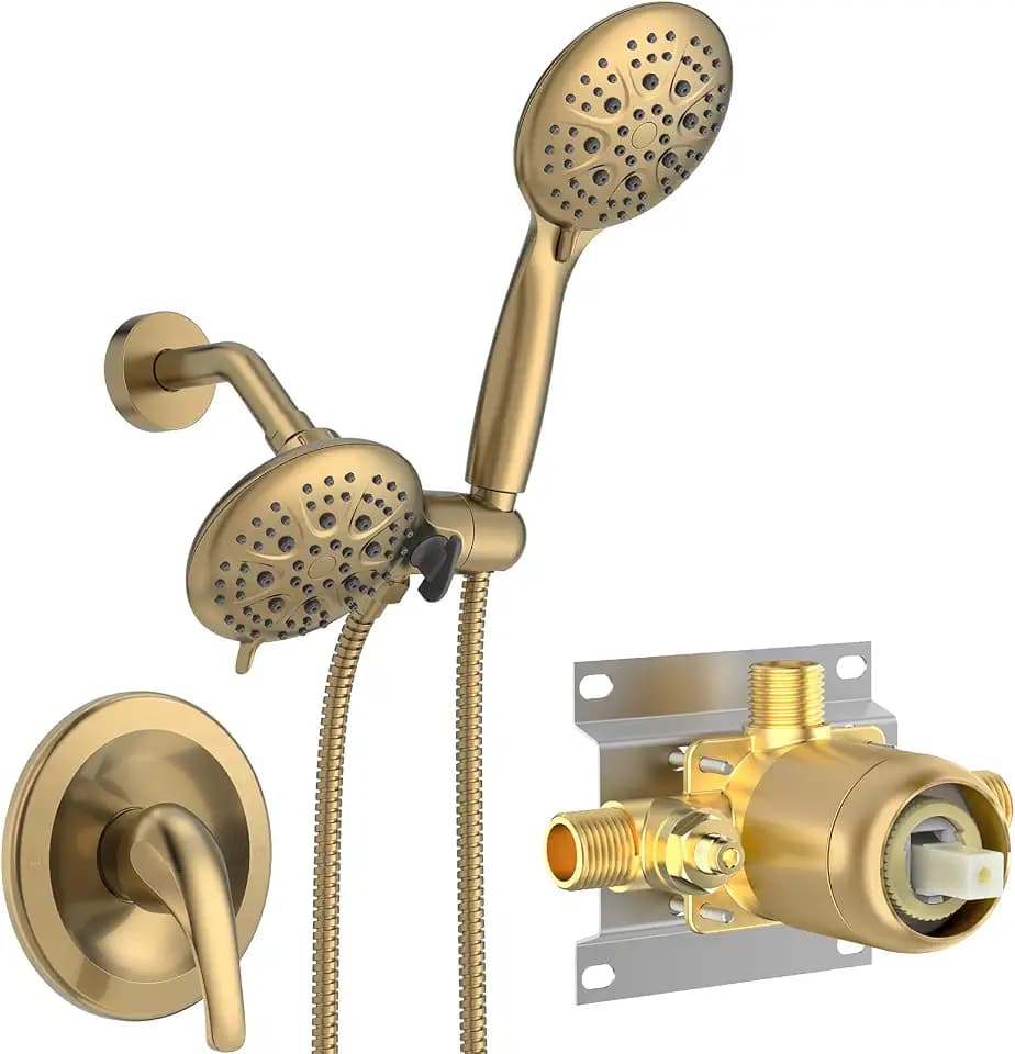 SR SUN RISE Dual 2 in 1 Shower System with Handheld,Brushed Gold