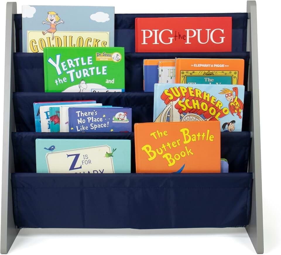Humble Crew Kids Bookshelf, Montessori Front Facing Toddler Bookcase 4 Tier