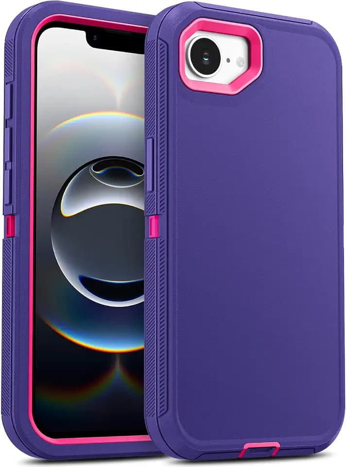 Jelanry for iPhone 16e 5G Case Heavy Duty & Rugged Shockproof, Purple/Rose