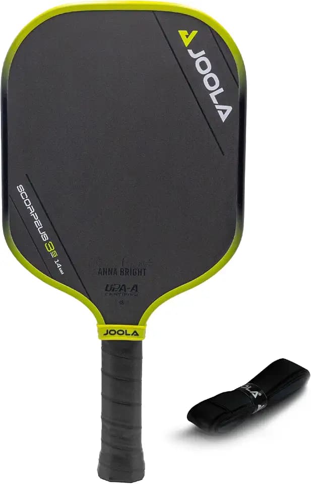 JOOLA Anna Bright Scorpeus 3S 14mm Pickleball Paddle w/Propulsion Core and Charged Carbon Surface Technology. Wide Body Shape w/Larger Sweet Spot. NFC Chip Enabeled and UPA-A Certified