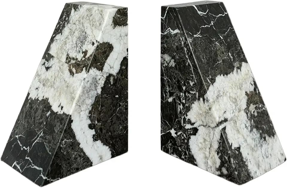 Natural Black Marble Bookend 6"