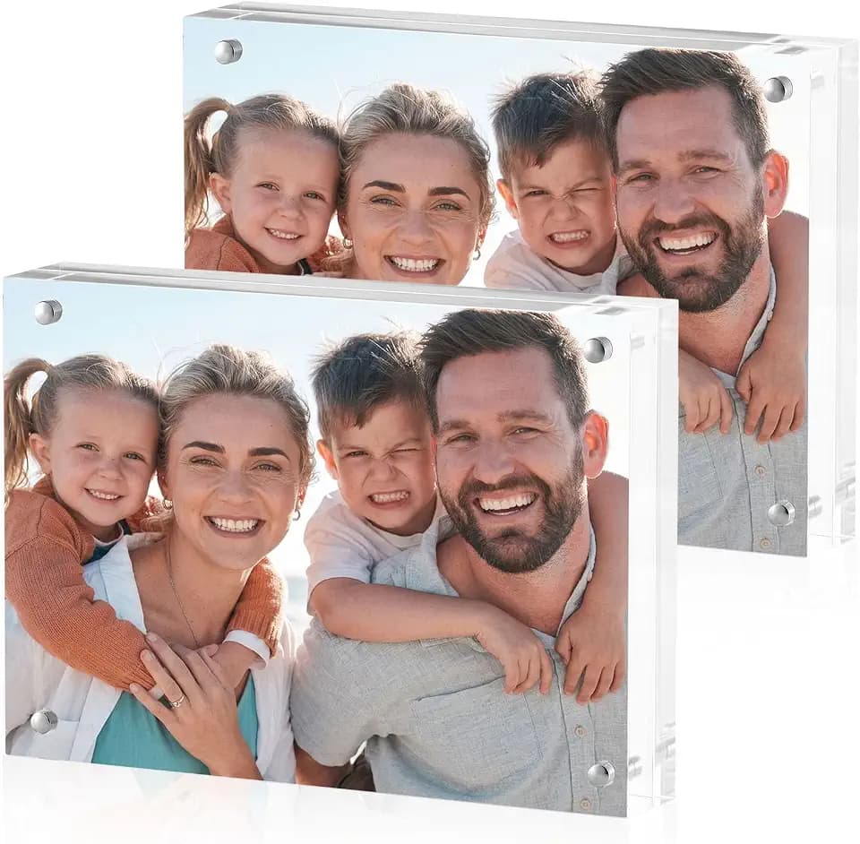 2 Pcs Acrylic Picture Frame, 8x10 Magnetic Photo Frames 20mm Thicker