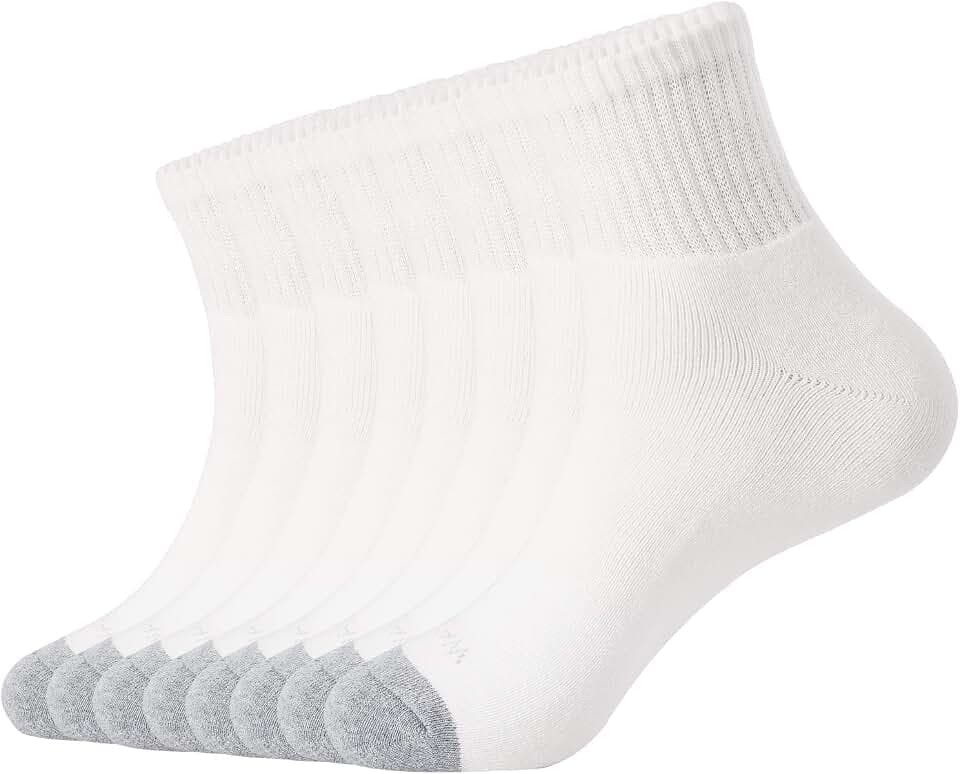 WANDER Men's Athletic Ankle Socks 8 Pairs Thick Cushioned Cotton for Casual