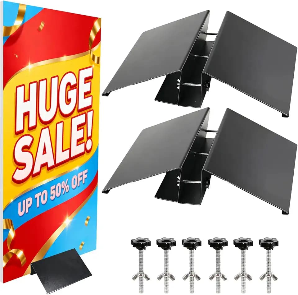 2 Pcs Metal Floor Sign Stand Holder, Fits 12" Wide Signs Board up to 72"
