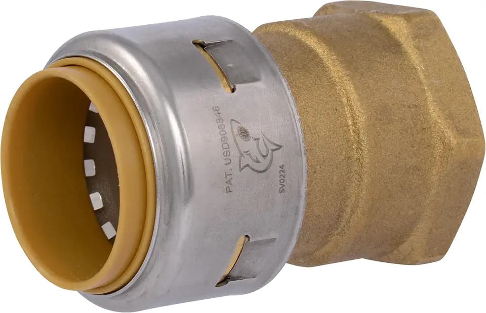 SharkBite Max Female Adapter, 1 in Push-to-Connect x 1 in FNPT, Brass Plumbing Fitting, UR094A