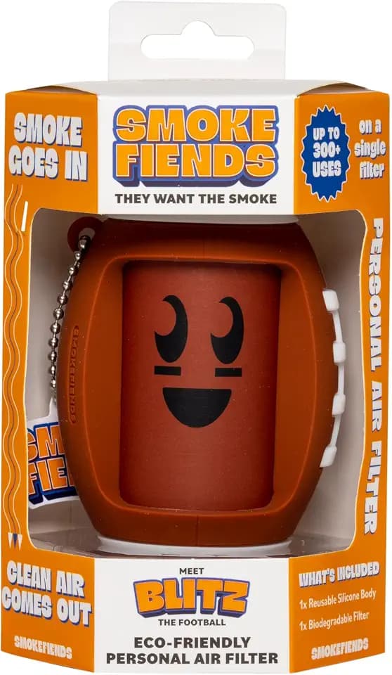 Smoke Fiends Portable & Eco-Friendly Personal Air Filter | Discreet HEPA & Carbon Filtration | Biodegradable & Up to 300+ Uses | Keychain Design for On-the-Go Freshness (Blitz)