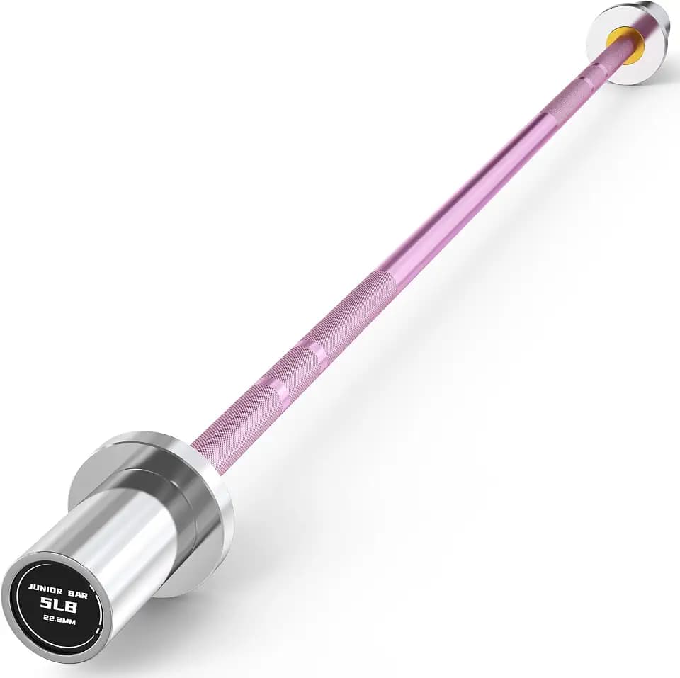 HANDBODE 5 lb Mini Barbell, 4 ft Short Bar, Beginner Bars for Kids Children