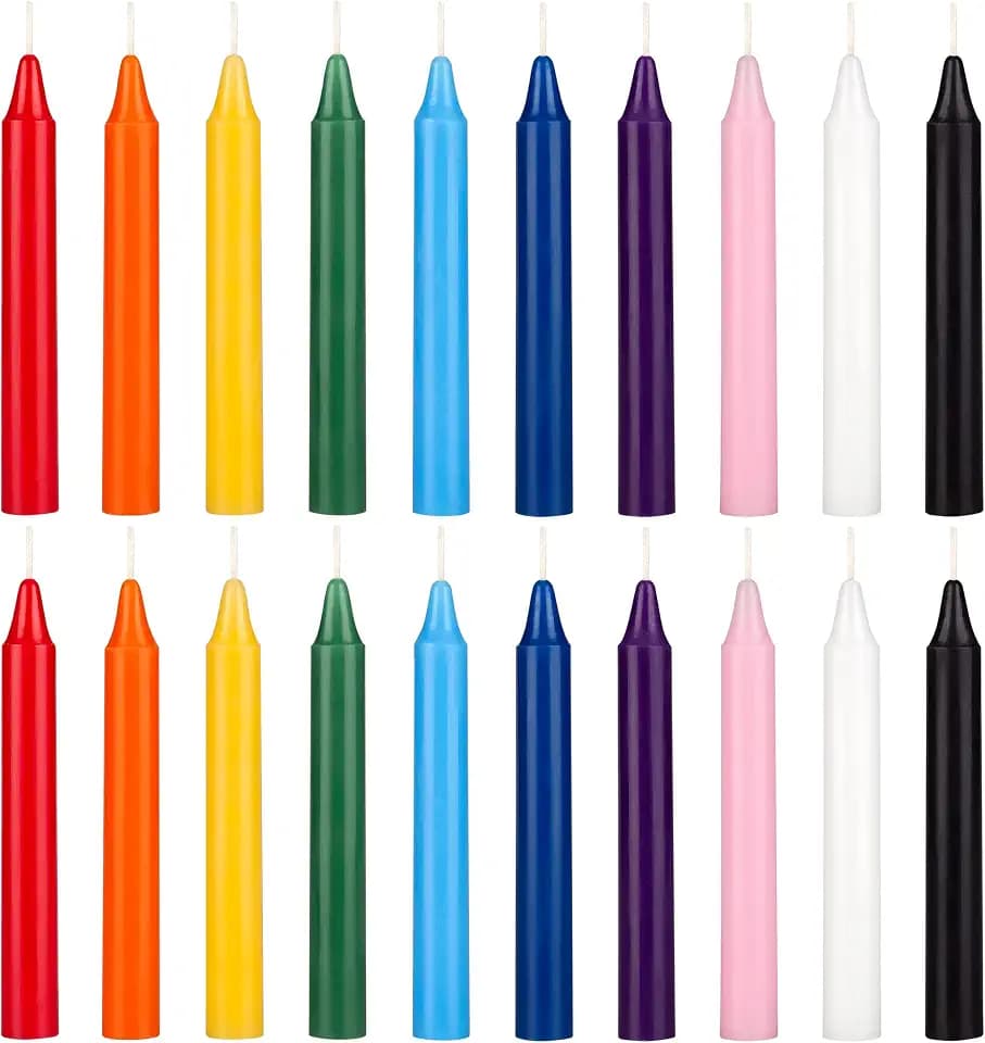 Mega Candles Mini Taper Chime Spell Candle 20 Count 4" x 1/2" Assorted