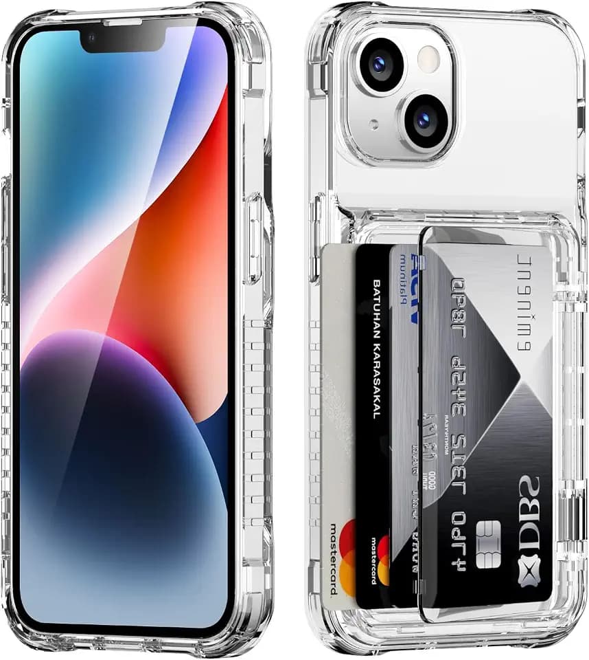 ACANDYA for iPhone 15 Plus Case Wallet iPhone 14Plus Case Clear Card Holder