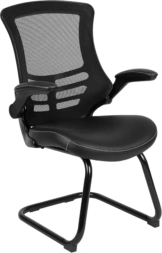 Flash Furniture LeatherSoft Reception Chair, Black