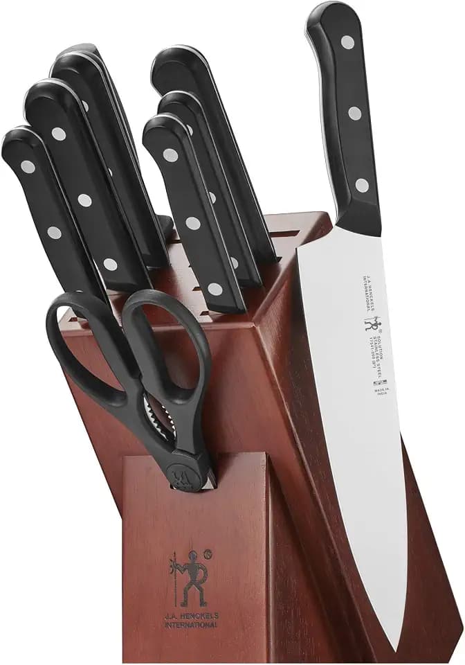 Henckels Solution 10-Pc Knife Set, Razor-Sharp, German Engineered, Brown
