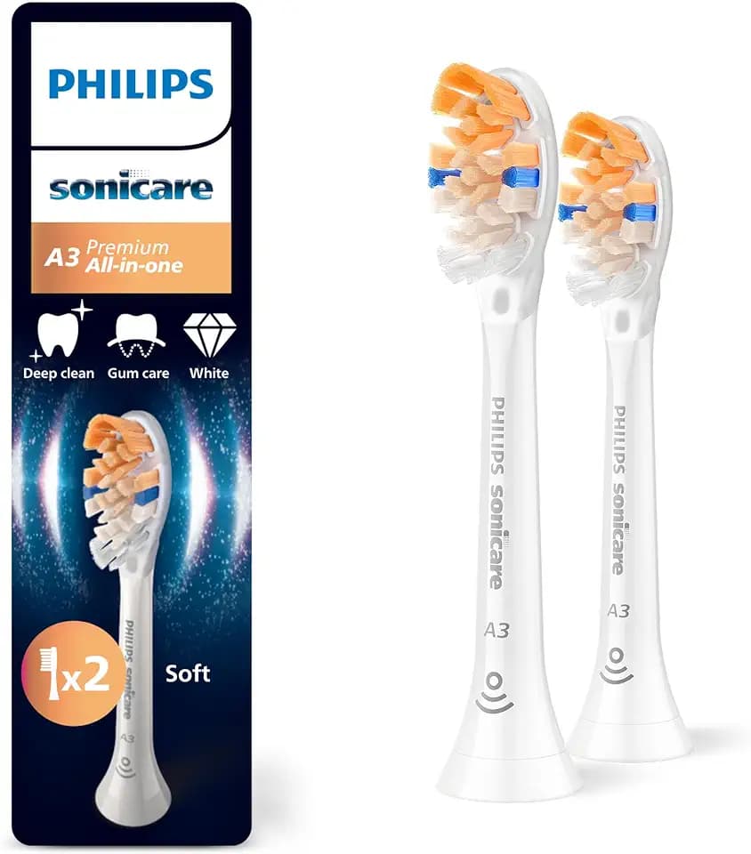 Philips Sonicare A3 Premium All-in-One Original Ersatzbürstenköpfe, Weiß, 2er-Pack, HX9092/87