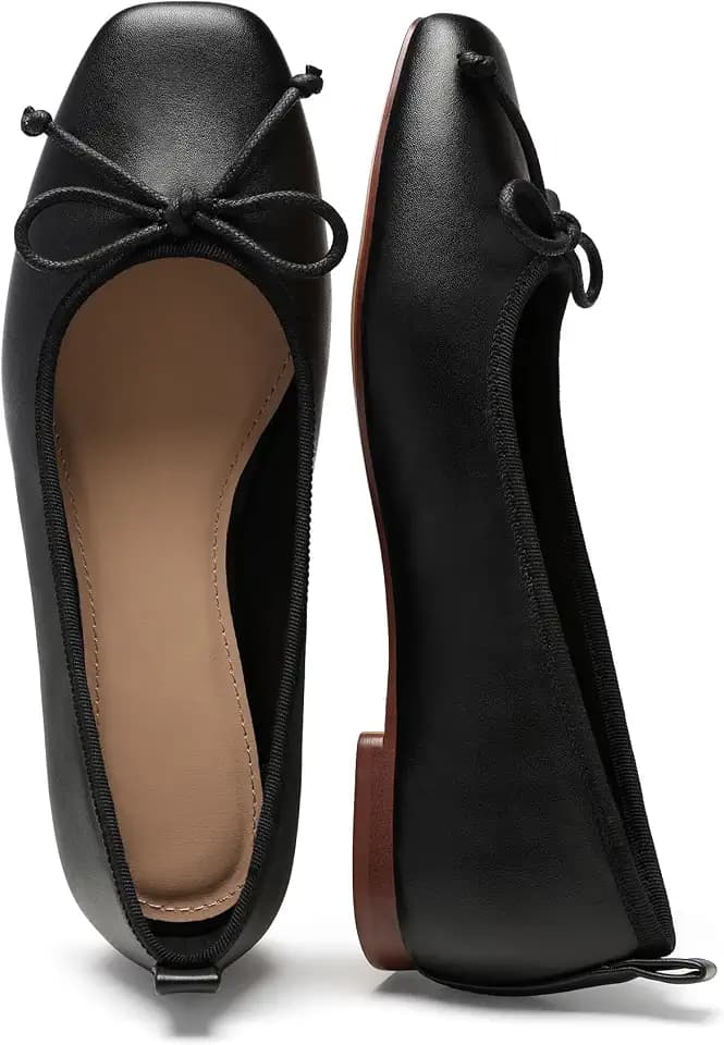 Ballet Flats for Women Closed Toe Slip on Ballerina Shoes with Bow Bowknot Comfortable Mary Janes Flats Dressy Casual Lightweight Walking Shoes