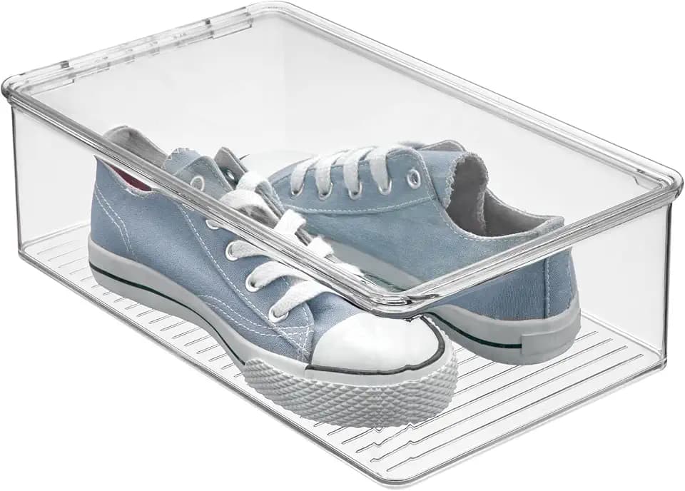iDesign Stackable Plastic Shoe Box, Clear