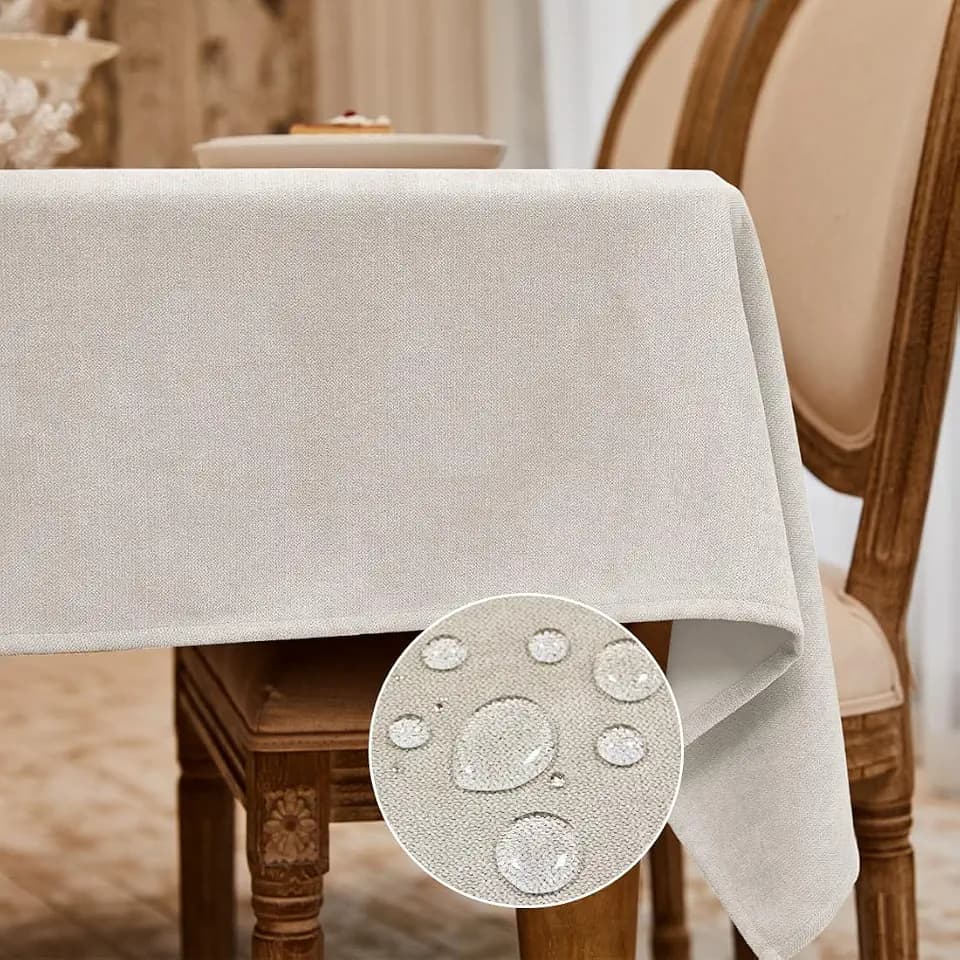 Table Cloth Rectangle Table Cover 71"x55" Beige Tablecloth