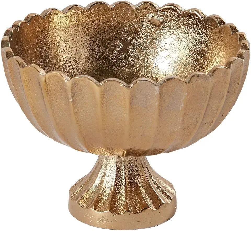 Accent Decor Scallop Compote for Plant and Flowers | Modern Bowl Decor for Home or Office l Indoor and Outdoor Vase for Any Event Decorations (5.75x 4.5) (73350)