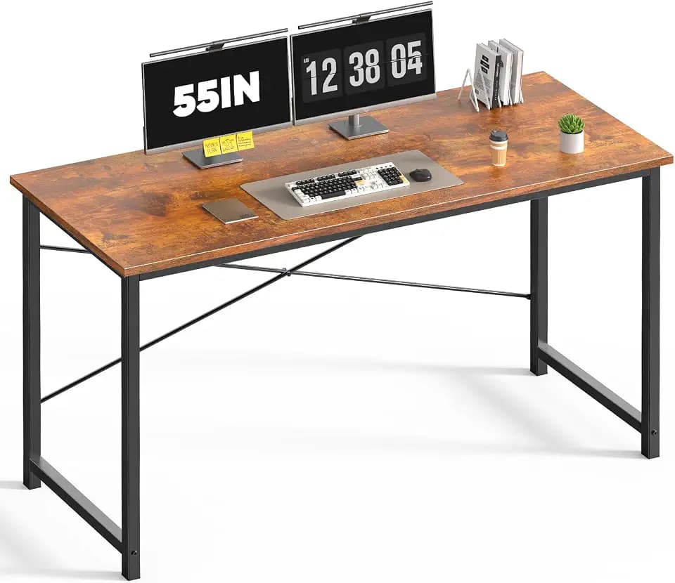DUMOS 55 Inch Small Computer Desk, Gaming Desks for Home Office Bedroom