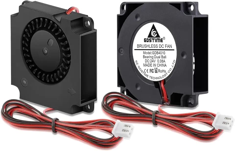 GDSTIME 2 Stück Lüfter 4010 24 V Kugellager 4010 24 V Lüfter 40 x 40 x 10 Lüfter 100 cm Kabel 9500 U/min für PC