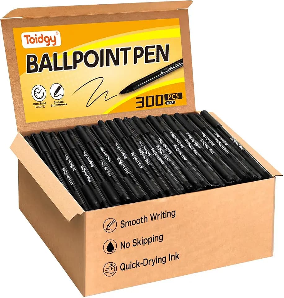 Ballpoint Pens Bulk, 300 Pack Black Ink Pens, Back to School Supply Pen Set