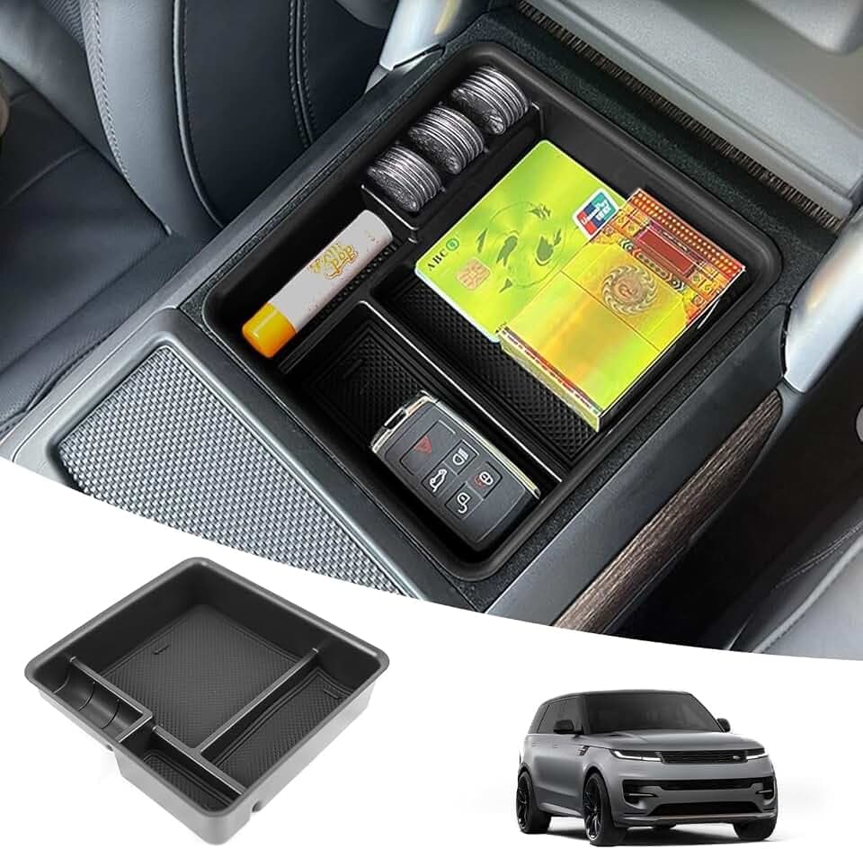 Mittelkonsolen-Organizer, kompatibel mit Range Rover Sport/Vogue 2023–2025 (nur für keine Kühlschrank-Version), Armlehnen-Aufbewahrungsbox, Innenzubehör