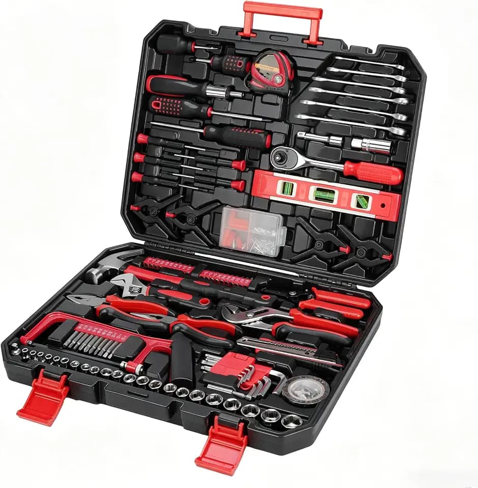 Hantinstom 237-Piece Tool Set General Household Hand Tool Kit Socket Wrench Auto Repair Tool Combination Package Mixed Tool Box with Storage Case