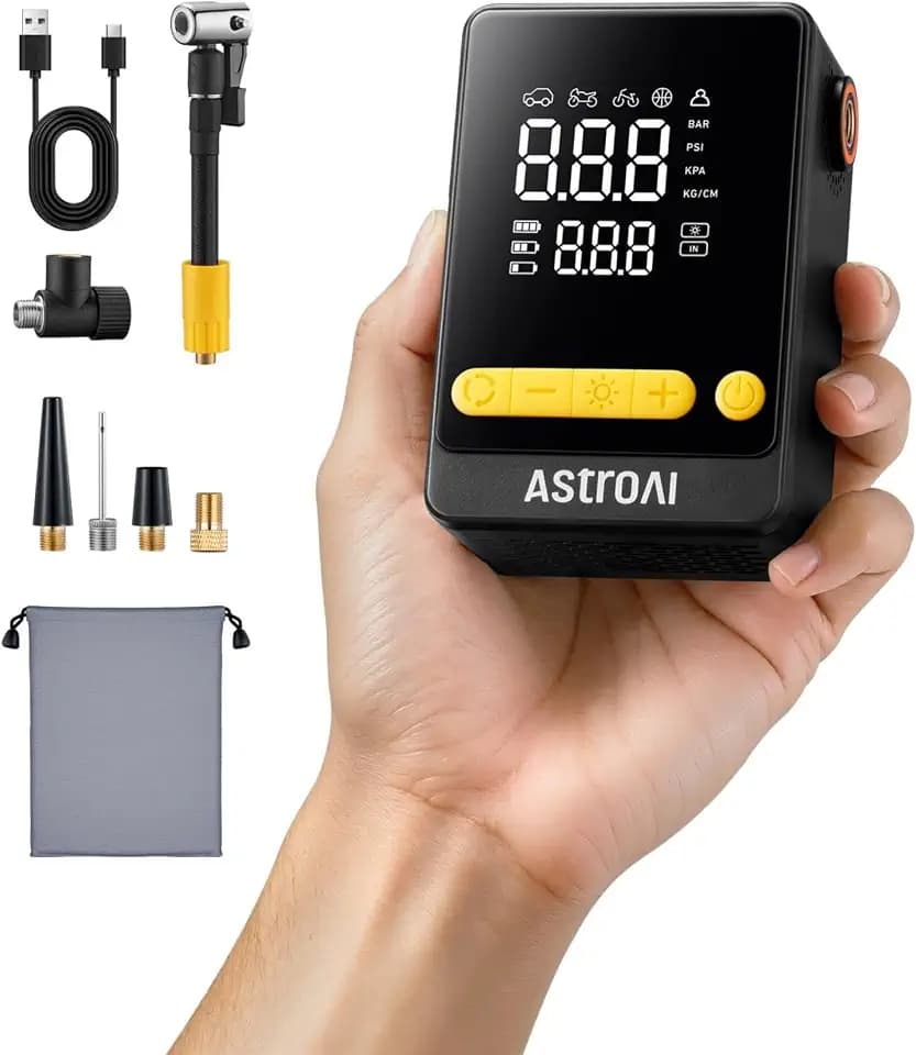 AstroAI Fahrradpumpe Elektrische Luftpumpe, 150PSI Kabellose Akku Luftpumpe
