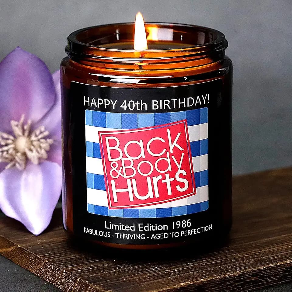 40th Birthday Gifts Women Men, 40th Birthday Decorations for Women Men, Funny 40 Birthday Candle Gifts for Him Her Mom Dad Husband Wife Best Friends Sister, 1986 40 Year Old Gag Gift Ideas
