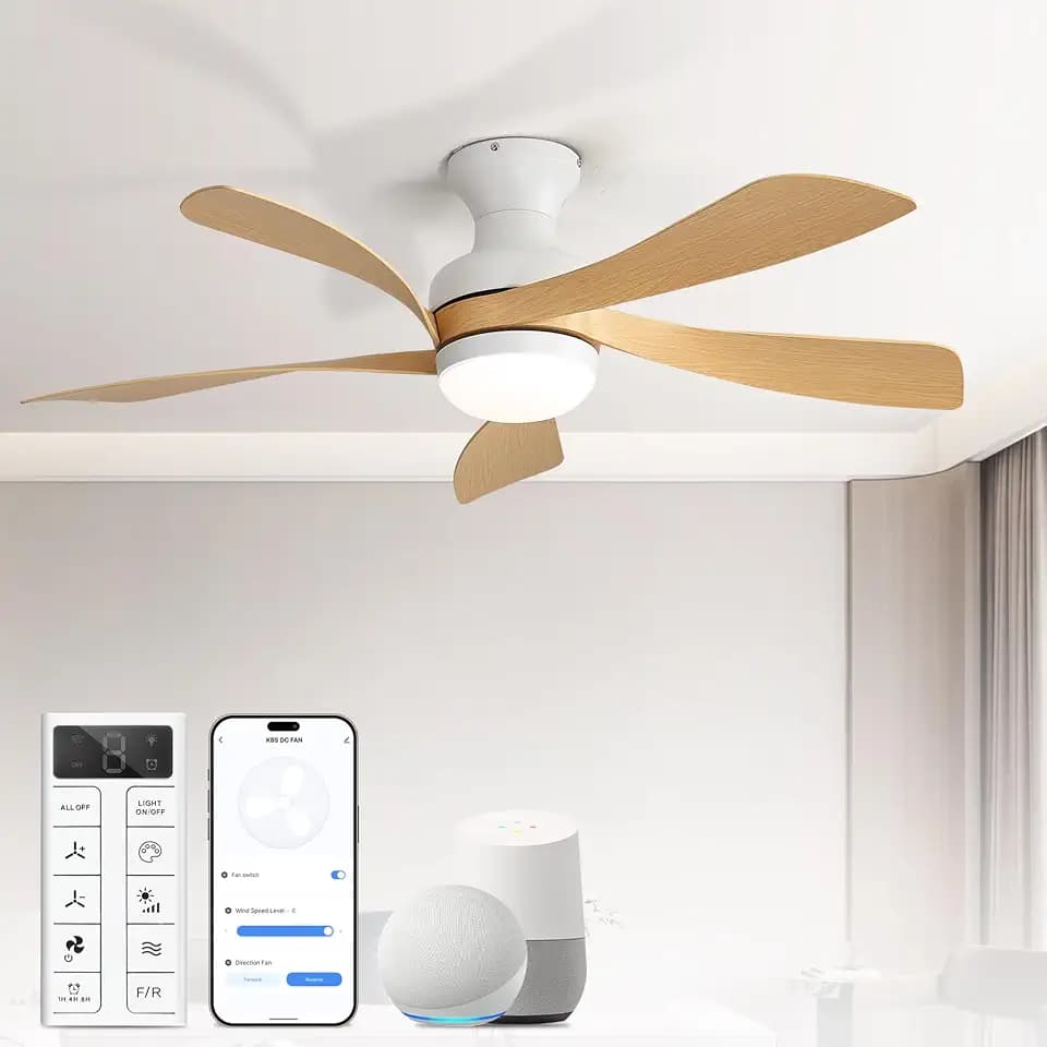 Sofucor 42 Inch Smart Ceiling Fans with Lights and Remote, APP Control
