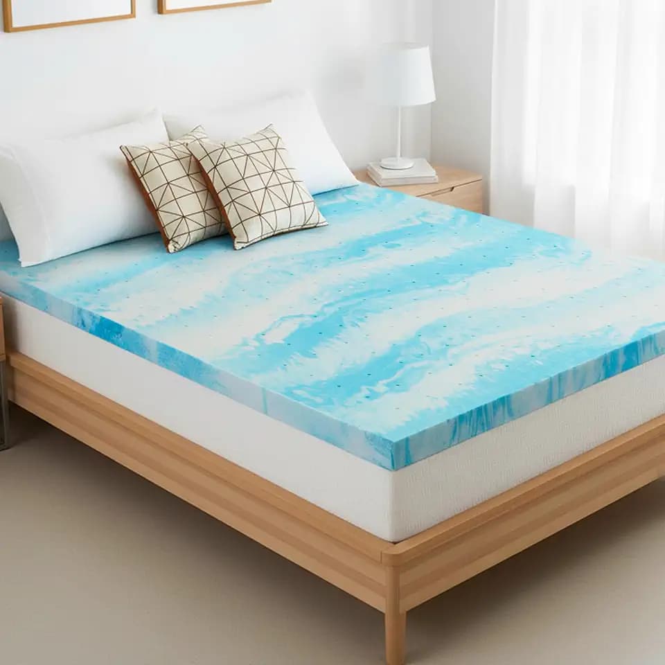 4 Inch Queen Mattress Topper, Ventilated Gel Memory Foam Mattress Pad