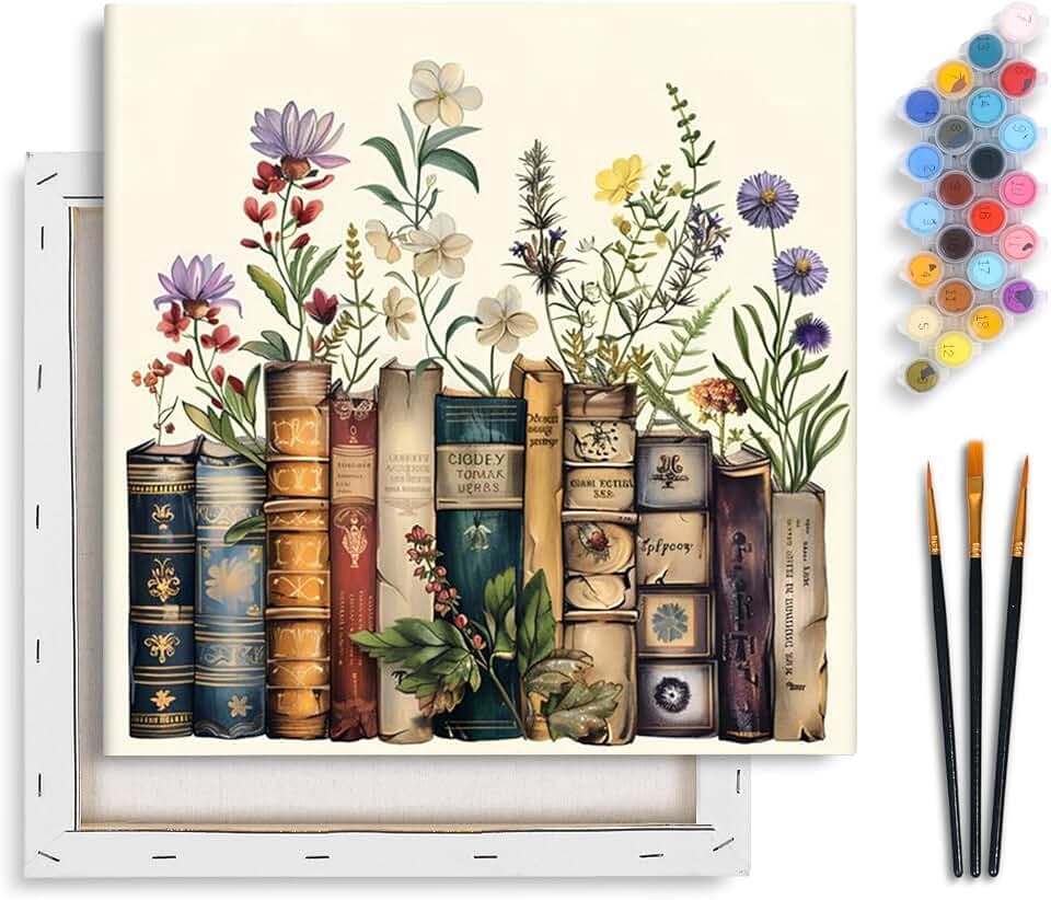 Yezavesu Book Framed Paint by Numbers Kit for Adults Beginner