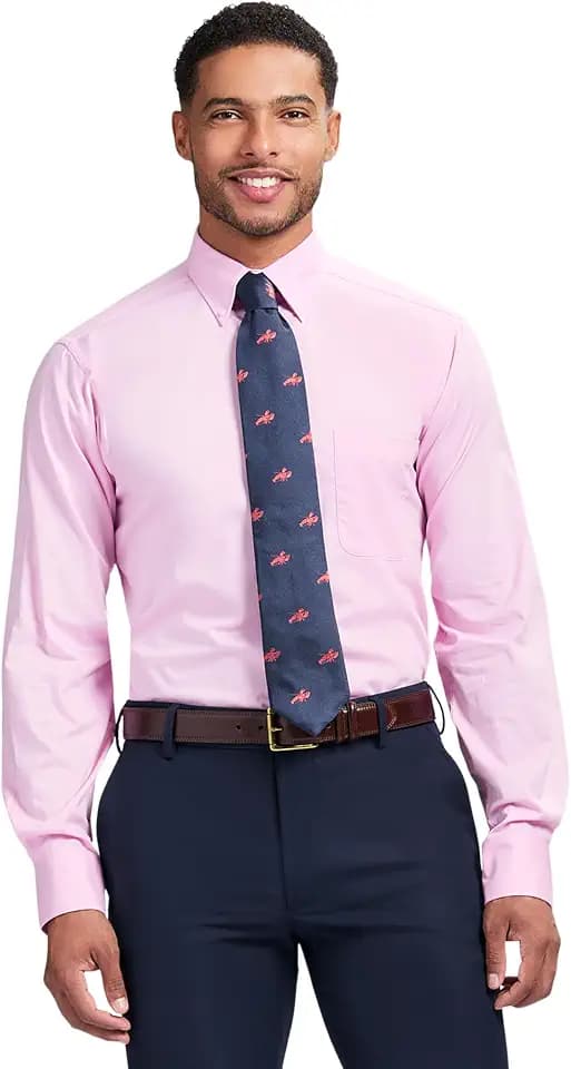 Izod Men's Dress Shirt Regular Fit Long Sleeve Wrinkle Free Stretch Button Down Collar