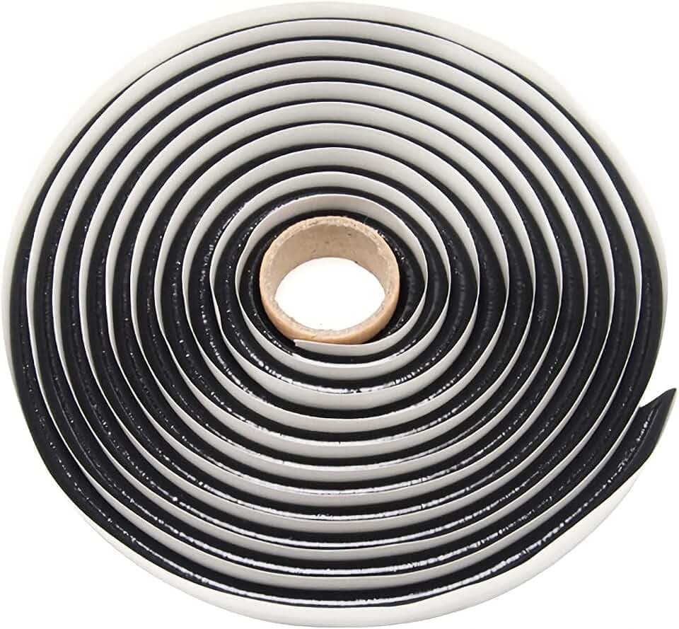 QWORK® 1 Stück Butylrundschnur Schwarz, 9.5 mm Durchmesser x 4m, für Pkw-LKW-Scheinwerferfenster, Tür, Windschutzscheibe