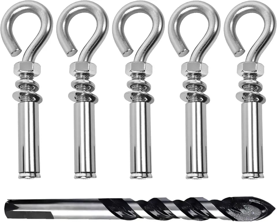 M8 Eye Bolts 5/16" x 4-3/16" Concrete Anchors 5-Pack