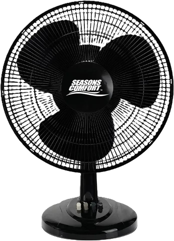 Seasons Comfort 16" Table Fan, Adjustable Tilt, Oscillating, 3 Speed -FTT16