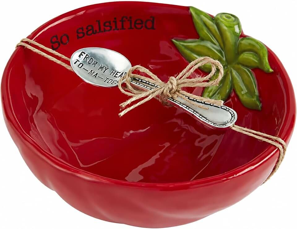 Mud Pie Fiesta Dip Bowl Set, Tomato, 5" X 6"