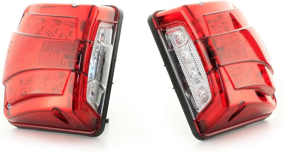 2 LED-Leuchten 24V für Kennzeichen, Doppelfunktion, weiß, rote Positionsleuchten für LKW und Anhänger