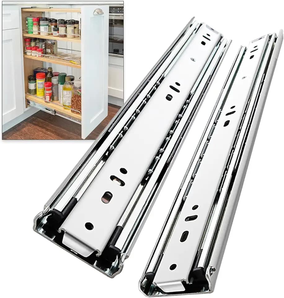 Schwere Vollauszieh-Schubladenschienen, 44 kg Tragfähigkeit, seitlich montiert (250–1000 mm), 1 Paar