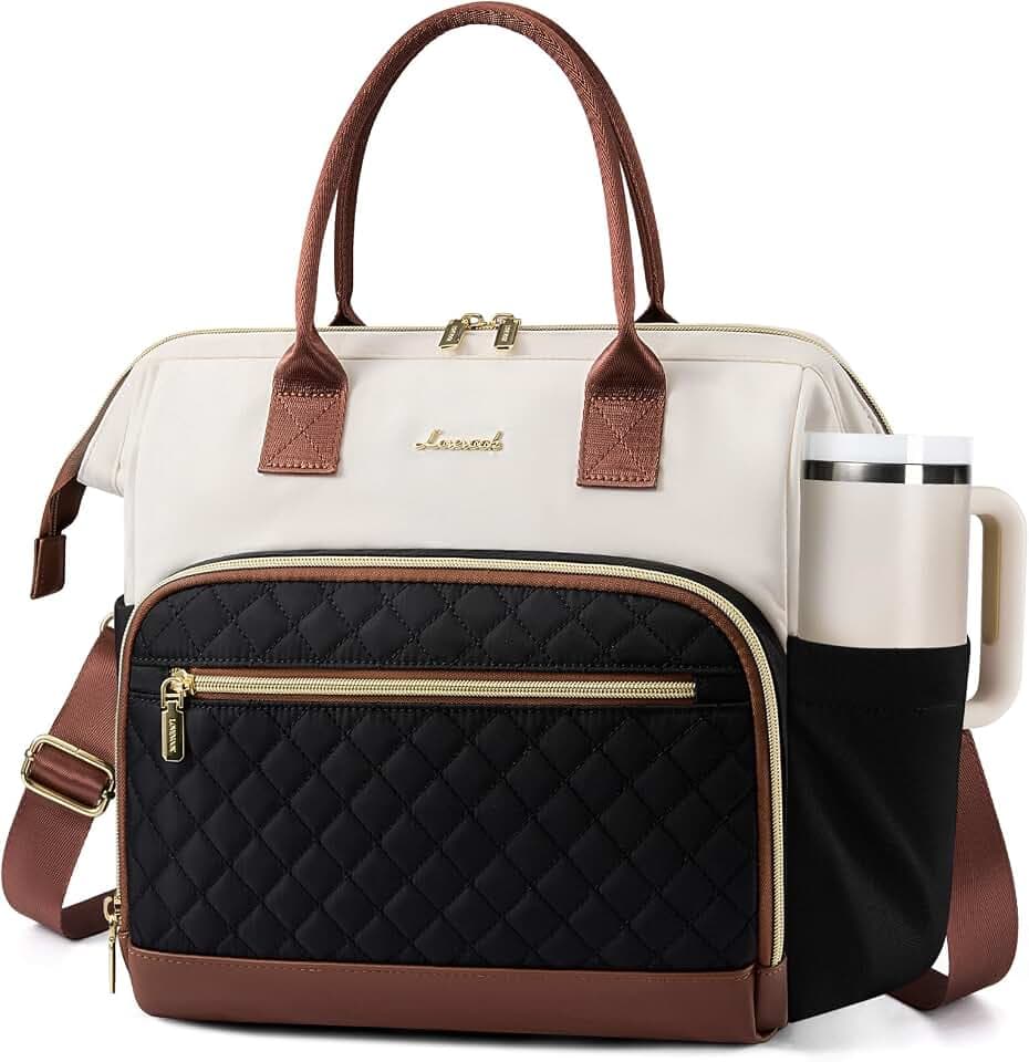 LOVEVOOK Lunch Bag Women, Insulated Lunch Box for Women with Cup Holder