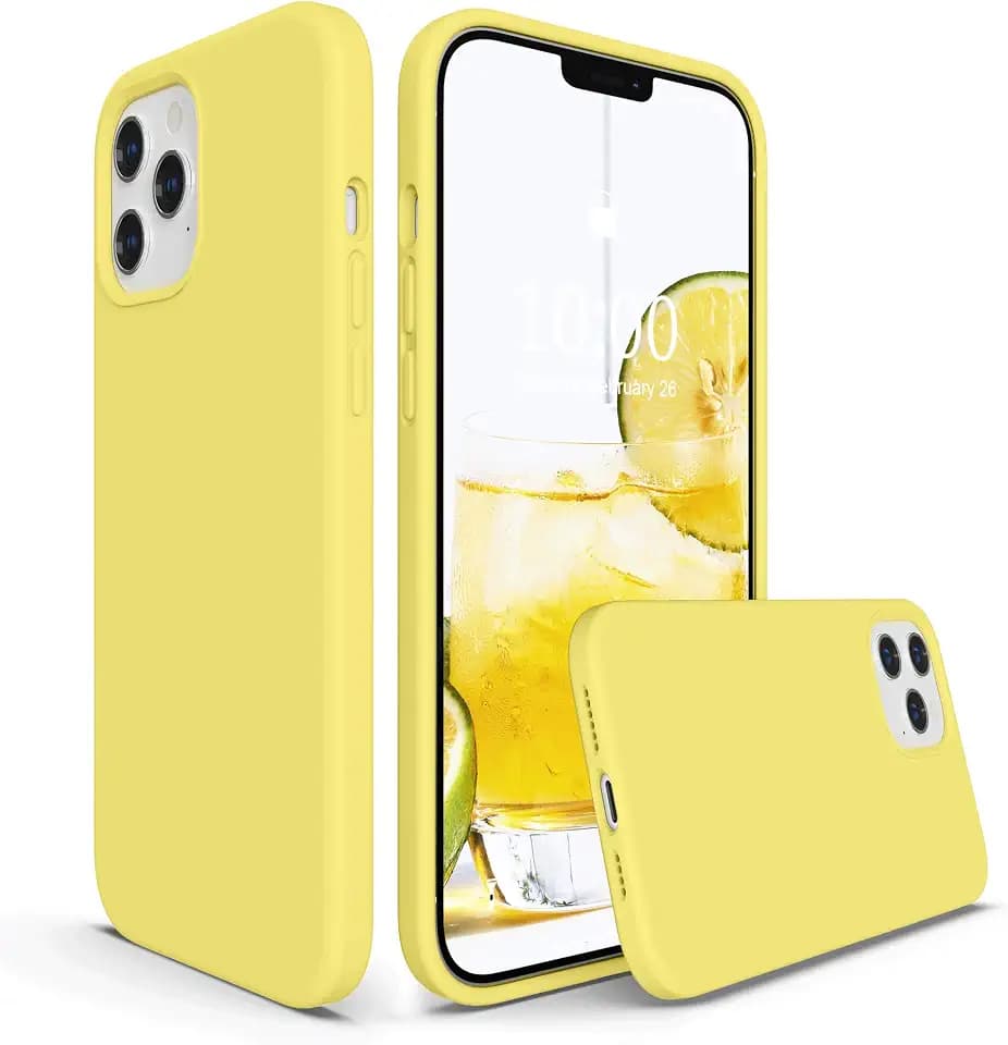 SURPHY Silikon Hülle Kompatibel mit iPhone 12 Pro Max Hülle 6,7 Zoll, iPhone 12 Pro Max Handyhülle Silikon, Silikon Handyhülle für iPhone 12 Pro Max 6,7 Zoll Silikon Case Schutzhülle, Gelb