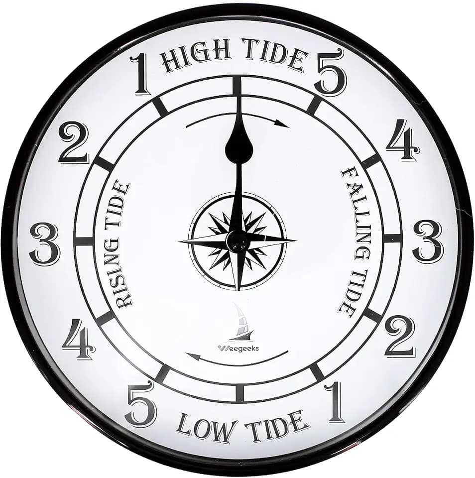 Tide Clock – 8 inch, High Tide Low Tide, Nautical Wall Clock, Wall Decor
