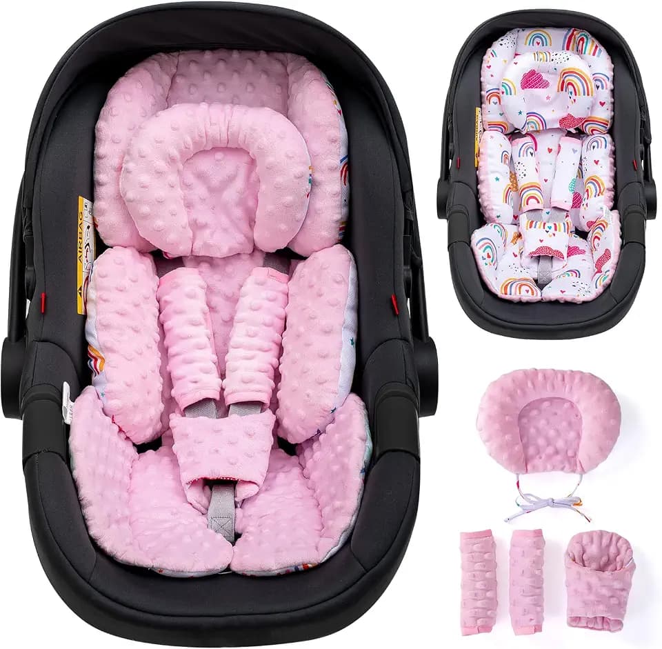 THE KENKYO Infant Car Seat Insert with Extra Headrest & Shoulder Pads