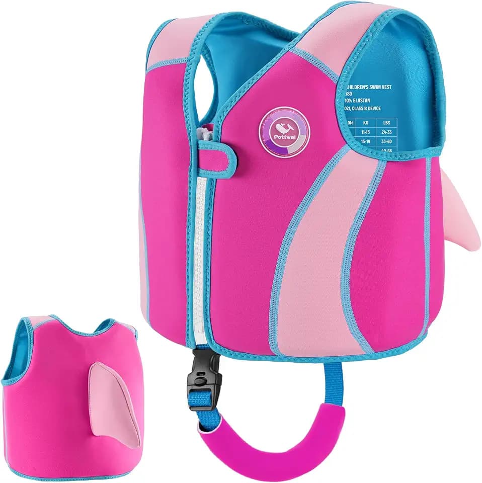 Pottwal Swim Vest for Kids - Swim Jacket - Made of Neoprene & EPE - with Adjustable Crotch Strap