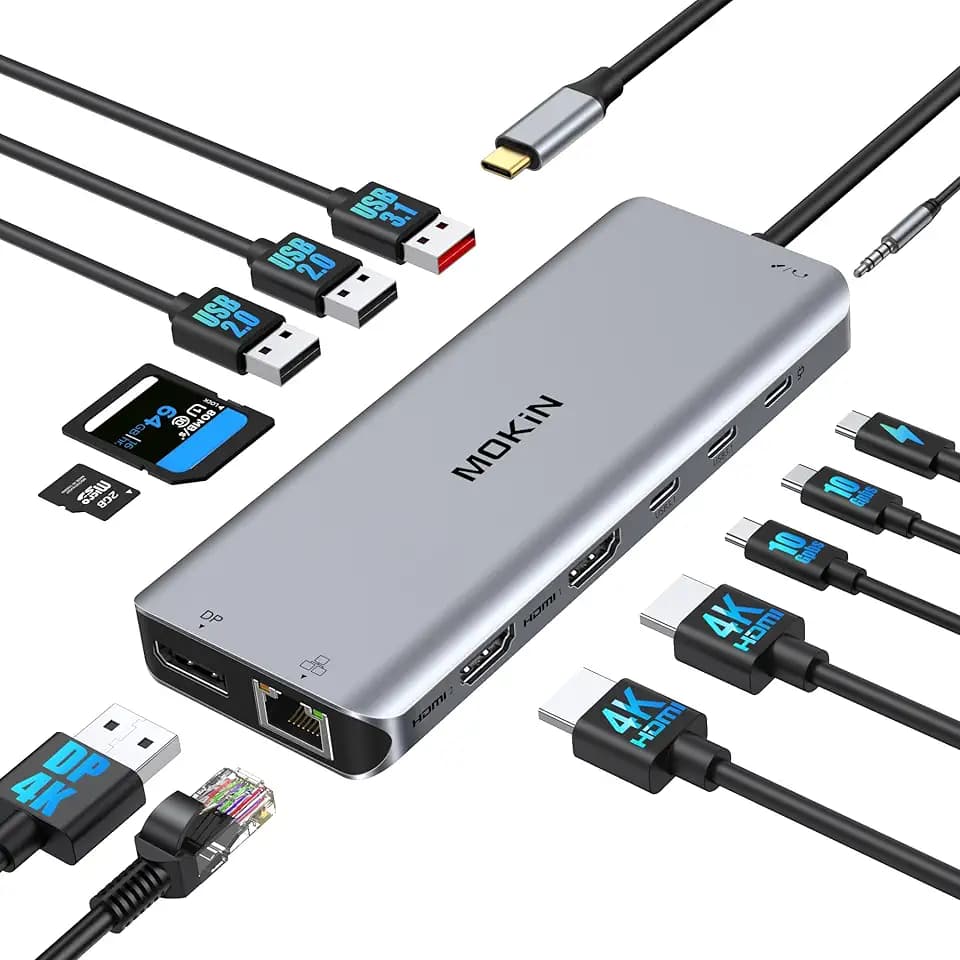MOKiN Docking Station Laptop USB C 2 Monitore Multiport Adapter MacBook