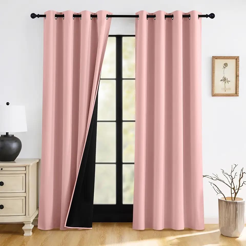 RYB HOME 100% Blackout Curtains for Bedroom Living Room 96 inches Long