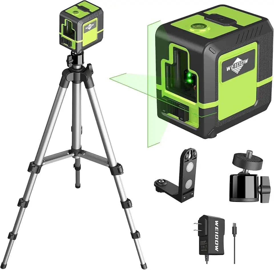 Laser Level with Tripod,Self Leveling Laser Level Green Line Laser Cross Line Laser Leveler Tool for Picture Hanging, Tile, Home Renovation