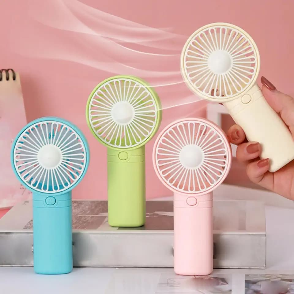 4 Pack Mini Portable Handheld Fan, AAA Battery Operated Personal Fan with Lanyard, Lightweight Pocket Fan for Travel, Office, Outdoor, Summer Gifts for Women and Girls (Blue, Green, Pink, Beige)