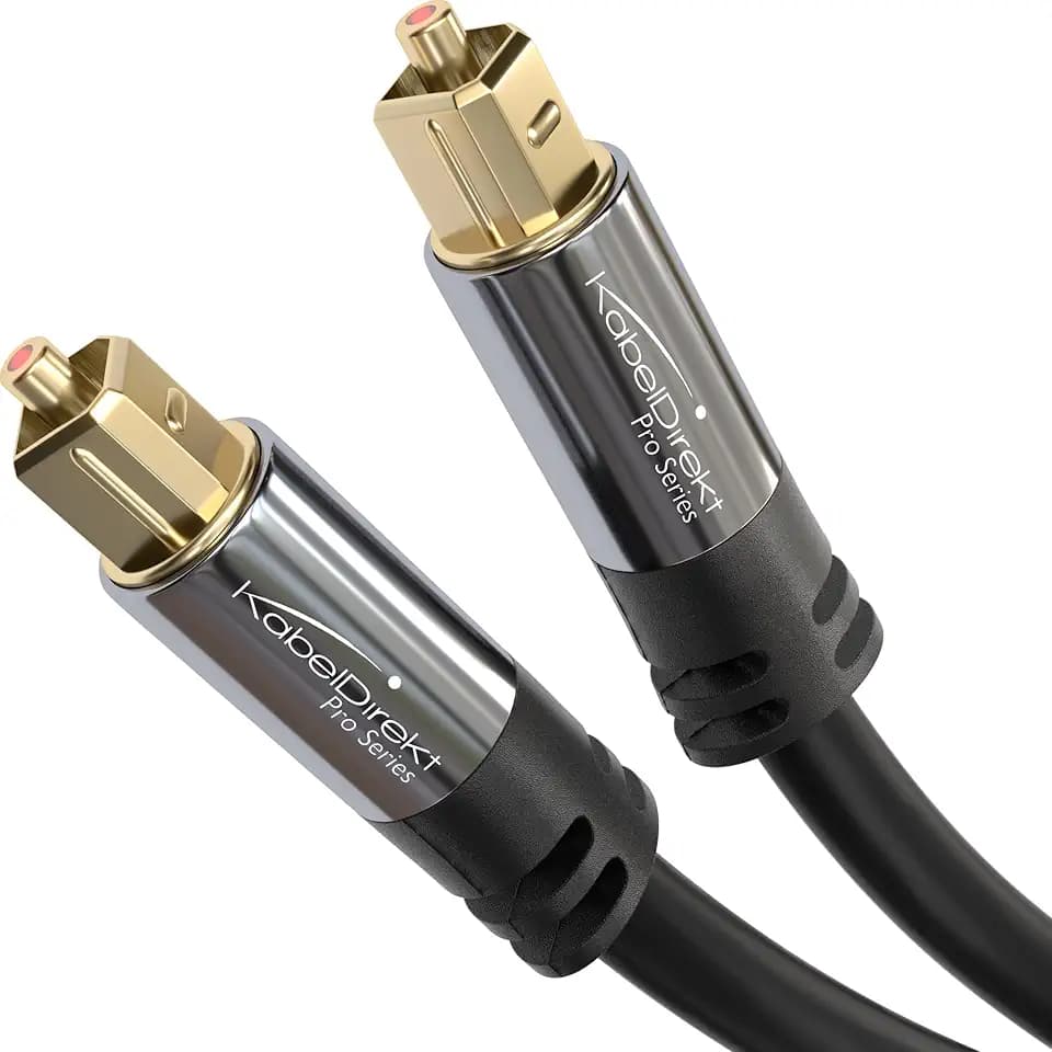 KabelDirekt – 2x TOSLINK-Kabel, optische Glasfaserkabel – 2 m für Soundbar, Heimkino, Xbox One/PS4