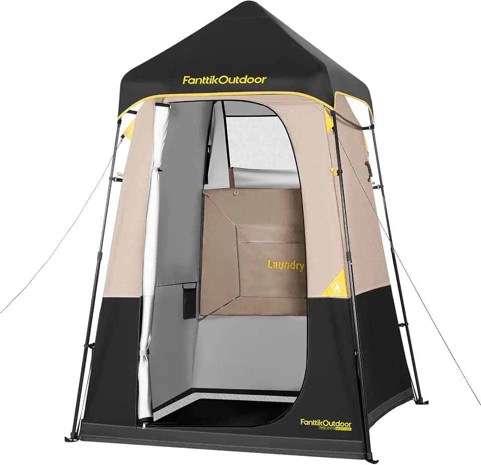FanttikOutdoor Zeta A1 Pro Shower Tent 1 Rooms, Portable Privacy Shelter for Shower & Dressing, Instant Setup in 60 Seconds with Rainfly & Windproof, Ideal for Camping & Hiking, Fishing, Beach
