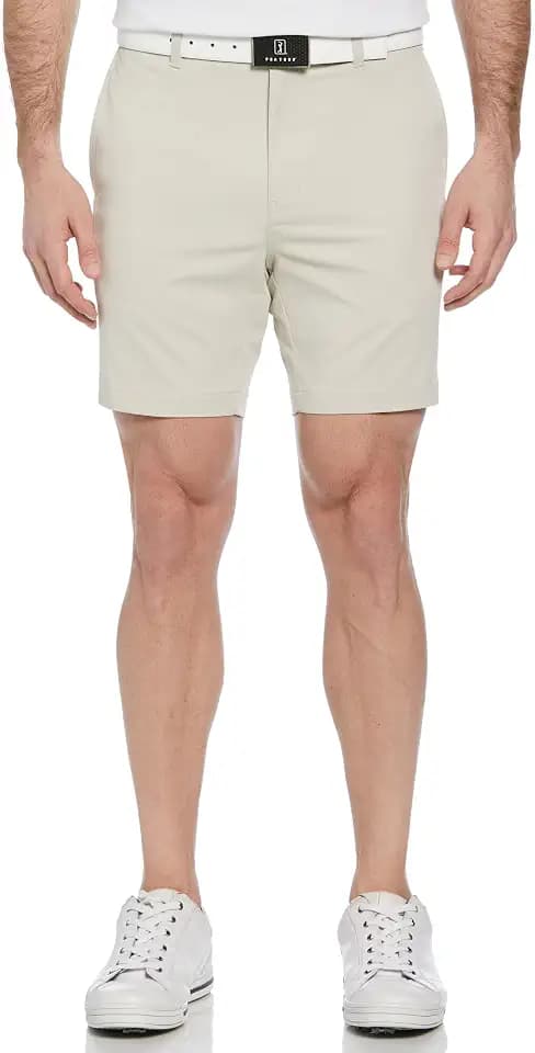 PGA Tour Men's 7” Flat Front Performance Stretch Golf Shorts with Active Waistband