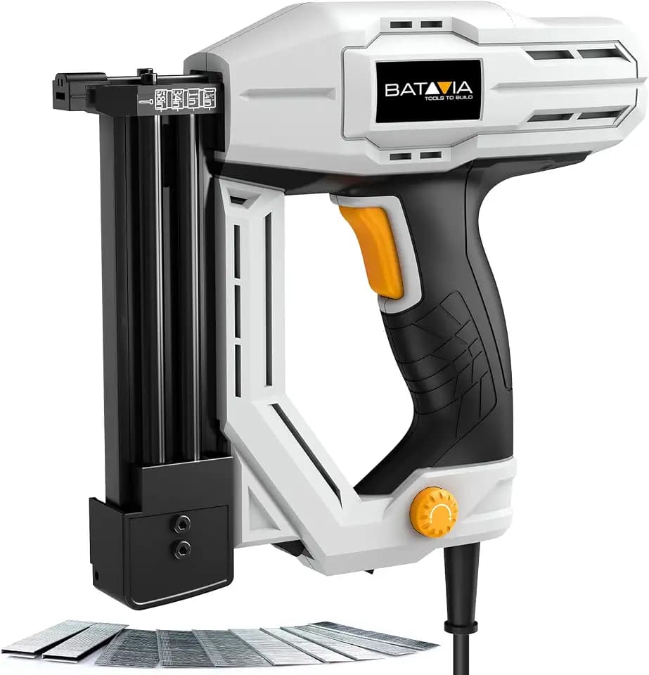 Electric Nail Gun, Batavia 2-in-1 Staple Gun Brad Nailer 18 Gauge for Heavy Duty, 120V Stapler Gun for Upholstery, Carpentry, DIY, 1/4'' Narrow Crown Staples 200pcs and Nails 800pcs Included